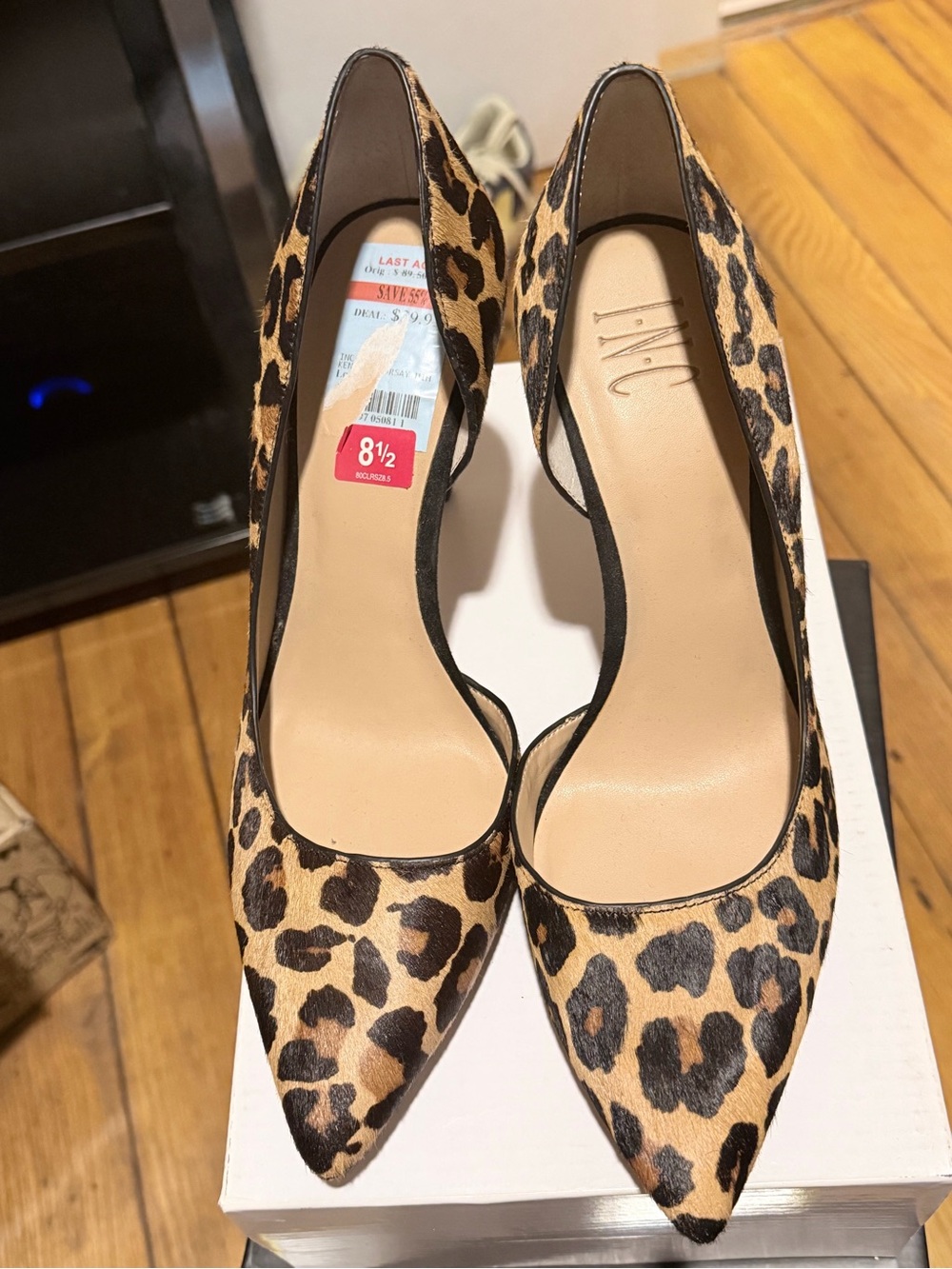INC International Concepts Leopard-Print Pointed Toe Pumps - Tan & Black